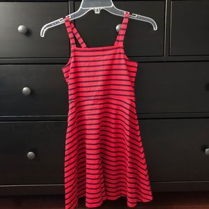 NWT Gymboree Girl Red Navy Stripe Knit Dress